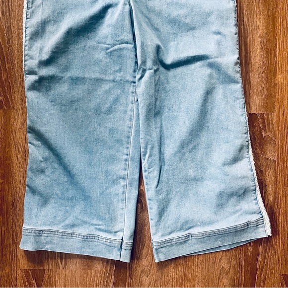 Democracy Absolution Light Wash Blue Denim Jeans Wide Leg Metallic Tweed Detail - Picture 4 of 10